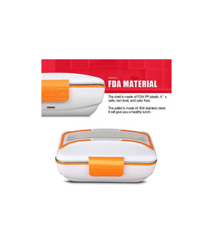 Scaldavivande Elettrico Lunchbox Contenitore Porta Cibo 3 Scomparti +posate 40w         