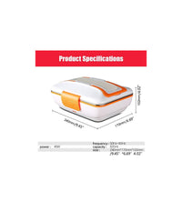 Scaldavivande Elettrico Lunchbox Contenitore Porta Cibo 3 Scomparti +posate 40w         
