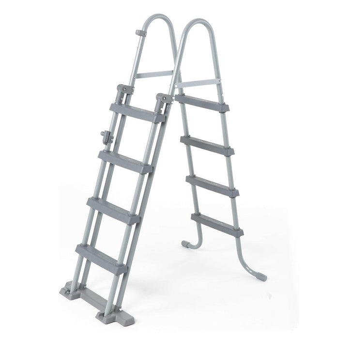 Trade Shop - Scaletta Di Sicurezza Per Piscine 122cm Con Gradini In Plastica Telaio In Metallo 58331 -