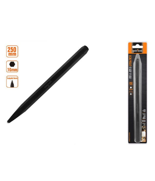 Scalpello A Punta Attacco Esagonale In Acciaio 250x16mm Utilizzo Su Pietra 57020         