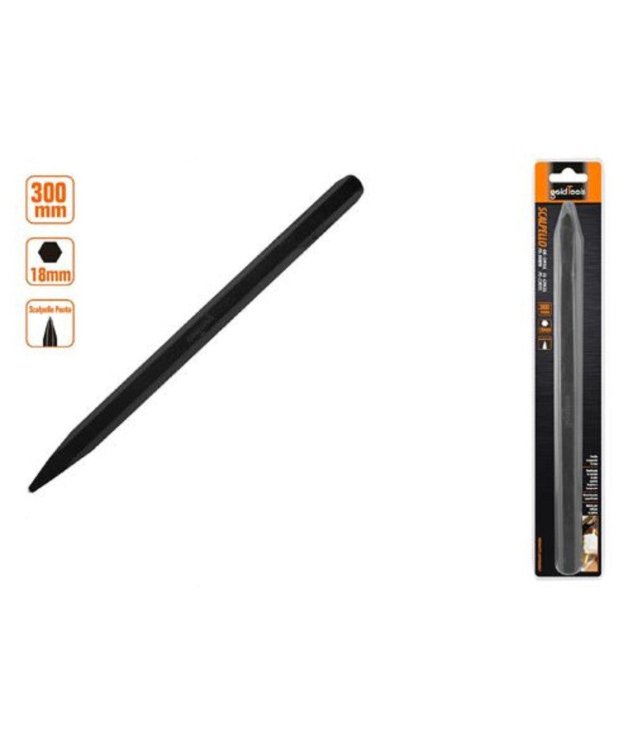 Scalpello A Punta Attacco Esagonale In Acciaio 300x18mm Utilizzo Su Pietra 57021         