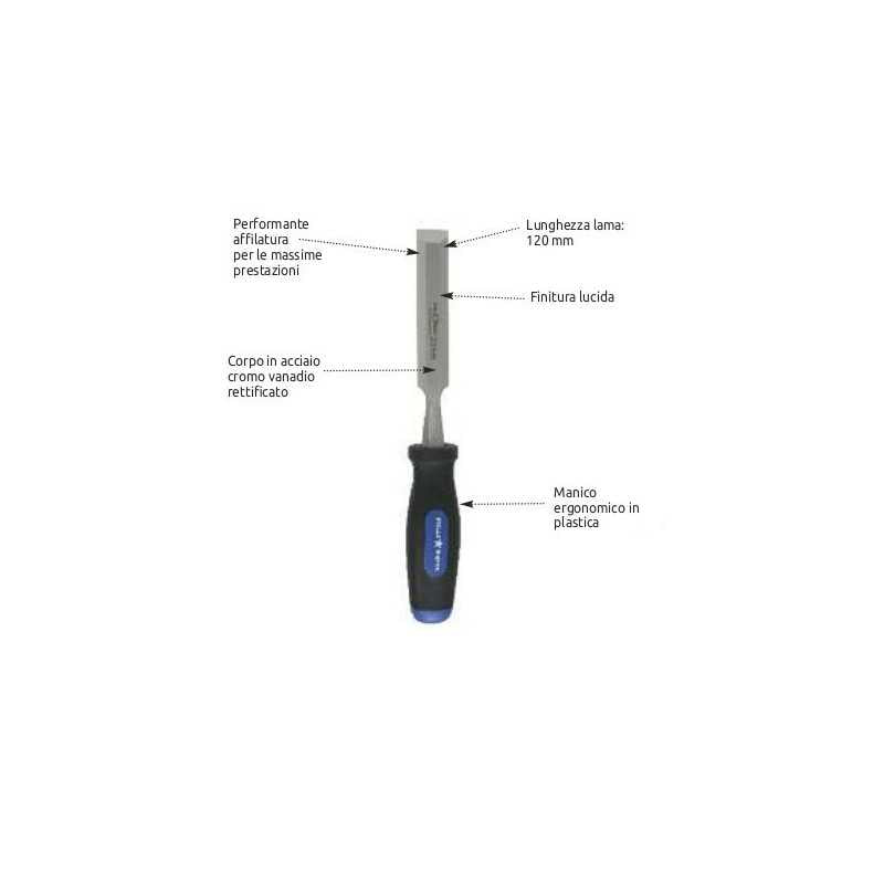 Scalpello Falegname Stella Bianca con Manico mm 8