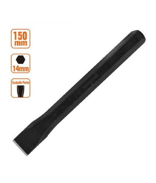 Scalpello Piatto Attacco Esagonale In Acciaio 150x14mm Utilizzo Su Pietra 57014         