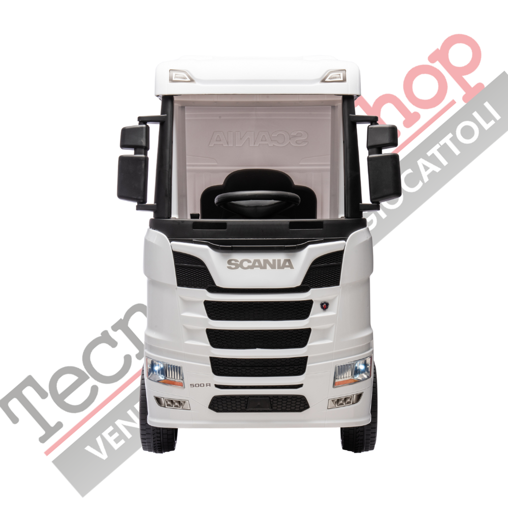 Camion Elettrico Per Bambini  Scania 24V Porte Apribili-Bianco