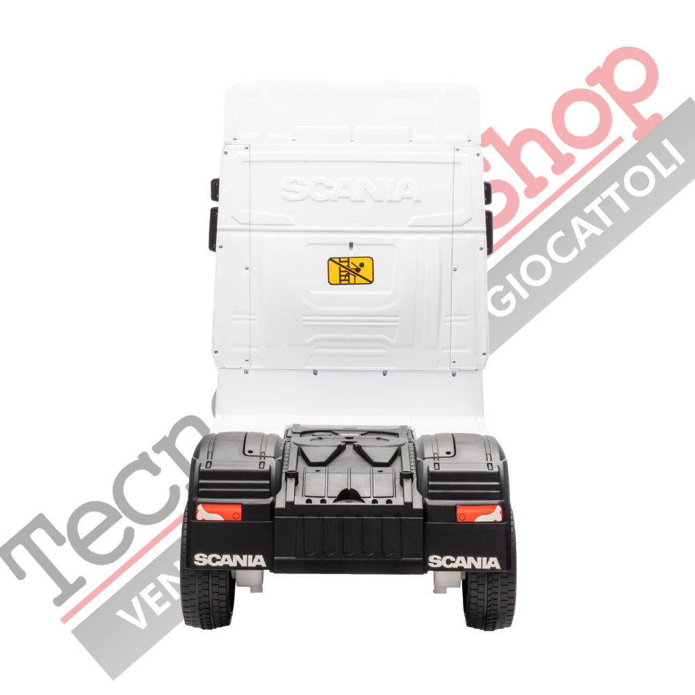Camion Elettrico Per Bambini  Scania 24V Porte Apribili-Bianco