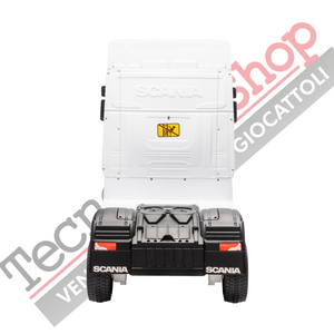 Camion Elettrico Per Bambini  Scania 24V Porte Apribili-Bianco