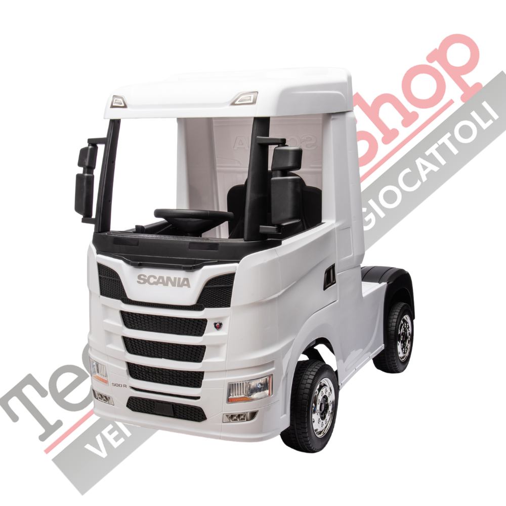 Camion Elettrico Per Bambini  Scania 24V Porte Apribili-Bianco