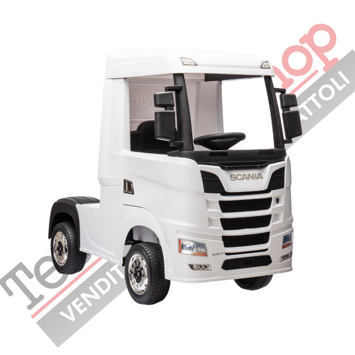 Camion Elettrico Per Bambini  Scania 24V Porte Apribili-Bianco