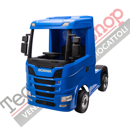 Camion Elettrico Per Bambini  Scania 24V Porte Apribili-Blu