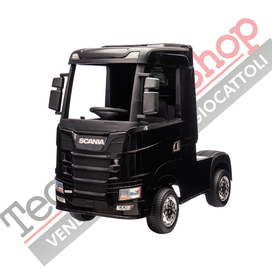 Camion Elettrico Per Bambini  Scania 24V Porte Apribili-Nero