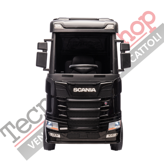 Camion Elettrico Per Bambini  Scania 24V Porte Apribili-Nero