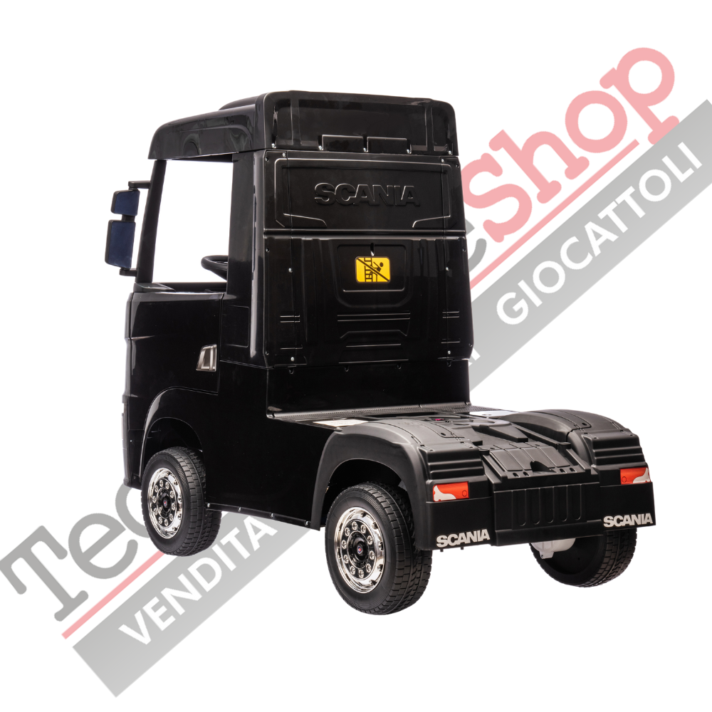 Camion Elettrico Per Bambini  Scania 24V Porte Apribili-Nero