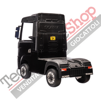 Camion Elettrico Per Bambini  Scania 24V Porte Apribili-Nero
