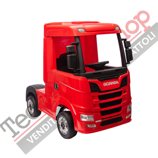 Camion Elettrico Per Bambini  Scania 24V Porte Apribili-Rosso