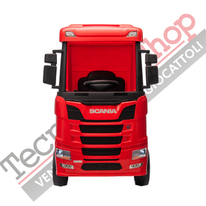 Camion Elettrico Per Bambini  Scania 24V Porte Apribili-Rosso