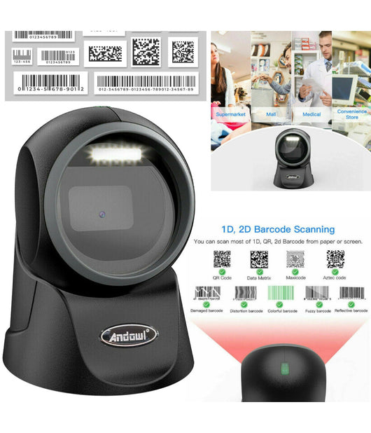 Scanner Barcode Lettore Di Codici A Barre Qr Code 1d 2d Usb Da Tavolo Q-sm50         
