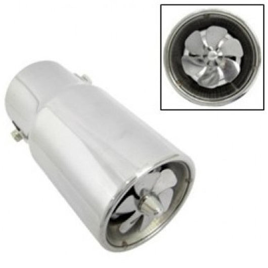 Trade Shop - Scarico Rotondo Sportivo Codino Marmitta Terminale Auto Tuning Acciaio Cromato -