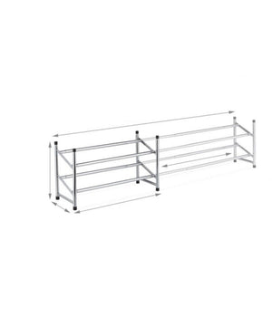 Scarpiera 12 Paia Scarpe Salvaspazio In Metallo Estensibile 2 Ripiani Impilabile         