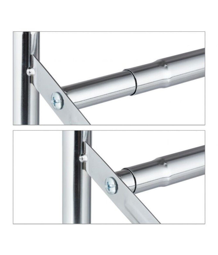 Scarpiera 12 Paia Scarpe Salvaspazio In Metallo Estensibile 2 Ripiani Impilabile         