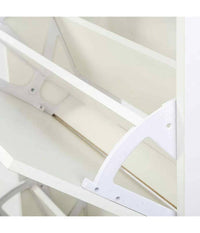 Scarpiera 2 Ante Ripiani Doppia Profondita In Melamina 63x24x80cm Colore Bianco         