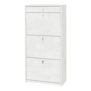 Scarpiera 3 Ante 1 Cassetto P29 Kit Ossido Bianco cm 63x29x127h - Sarmog