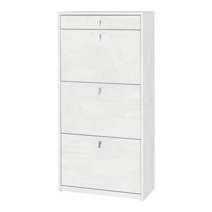 Scarpiera 3 Ante 1 Cassetto P29 Kit Ossido Bianco cm 63x29x127h - Sarmog