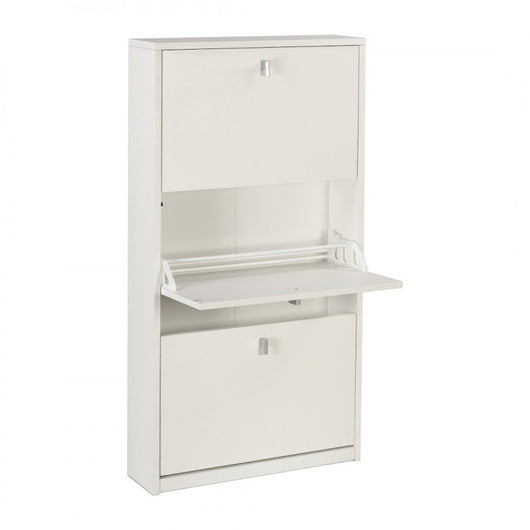 Scarpiera 3 Ante 63L x 18P x h117 – Finitura Bianco Opaco – Sarmog