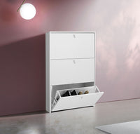 Scarpiera moderna Bianca opaca con 3 ante a ribalta ZVLSCARPBI