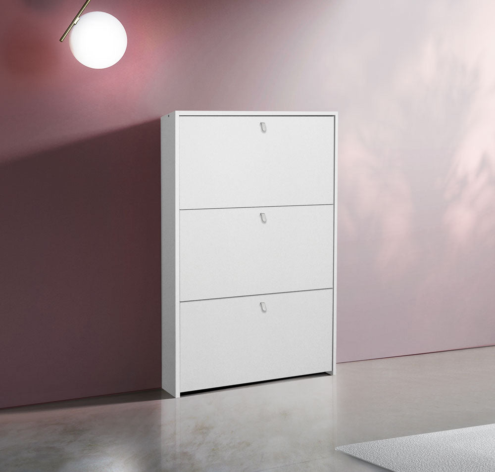 Scarpiera moderna Bianca opaca con 3 ante a ribalta ZVLSCARPBI