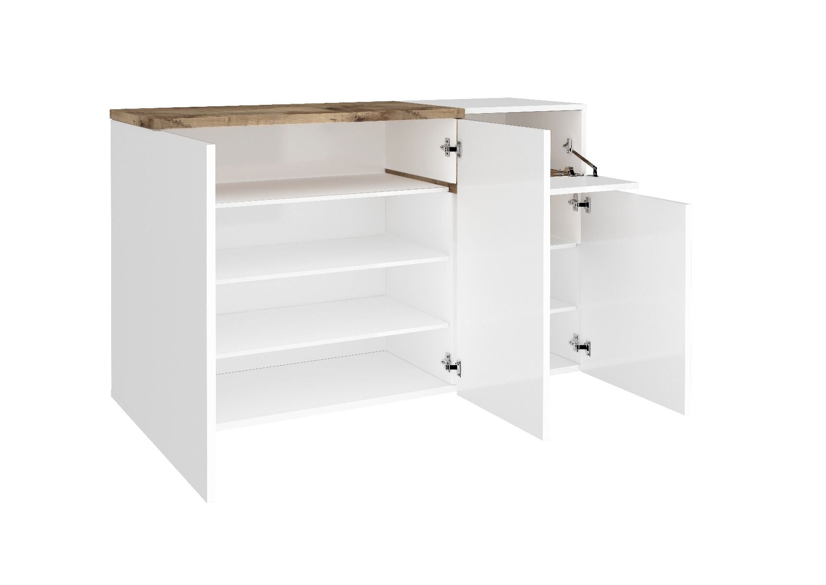 Scarpiera 3 ante, 1 anta ribalta bianco lucido pero, made in Italy, ZTC14920318