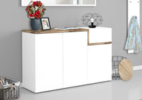 Scarpiera 3 ante, 1 anta ribalta bianco lucido pero, made in Italy, ZTC14920318