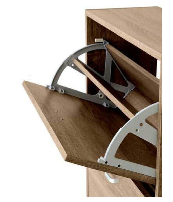 Scarpiera 3 Ante Salvaspazio Slim Porta Scarpe Ingresso Noce 115x63x24cm 827631         