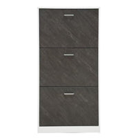 Scarpiera 3 Ante Struttura Bianca + Ante Marrone Effetto Pietra