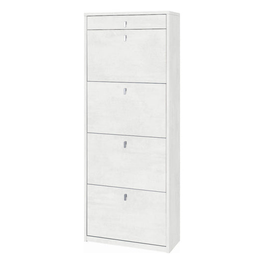 Scarpiera 4 Ante 1 Cassetto P29 Kit Ossido Bianco cm 63x29x164h - Sarmog