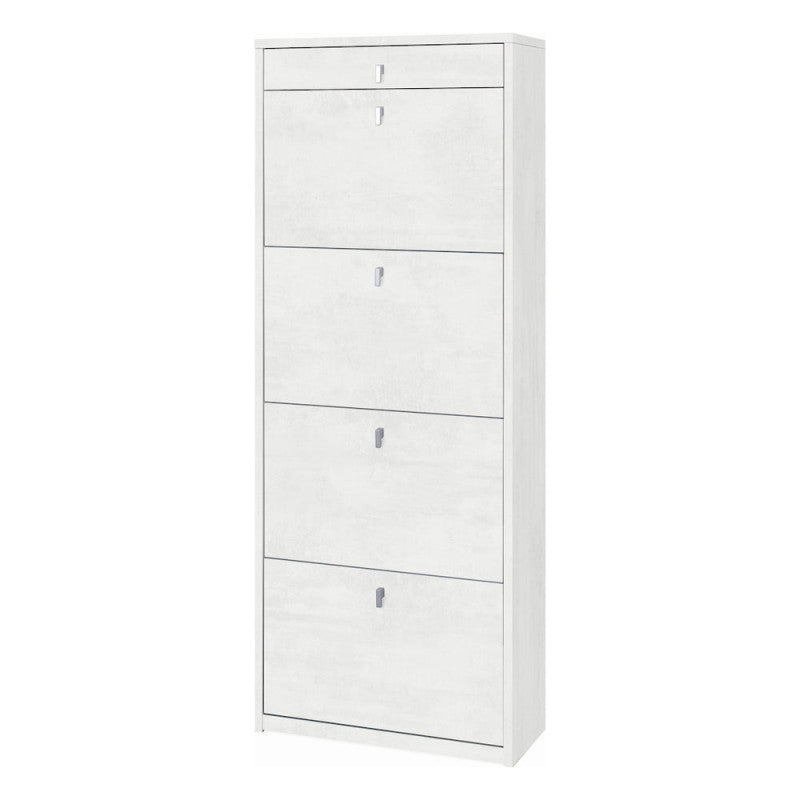 Scarpiera 4 Ante 1 Cassetto P29 Kit Ossido Bianco cm 63x29x164h - Sarmog