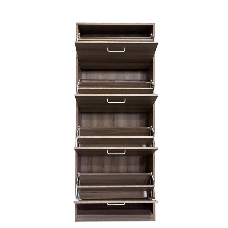 Scarpiera 4 Ante In Melamina Marrone 60x24x150