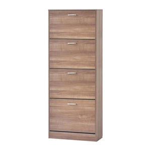 Scarpiera 4 Ante Rivestita In Melamina Marrone