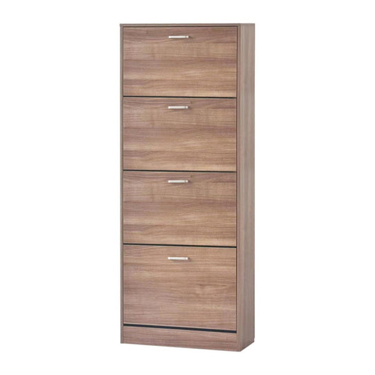 Scarpiera 4 Ante Rivestita In Melamina Marrone