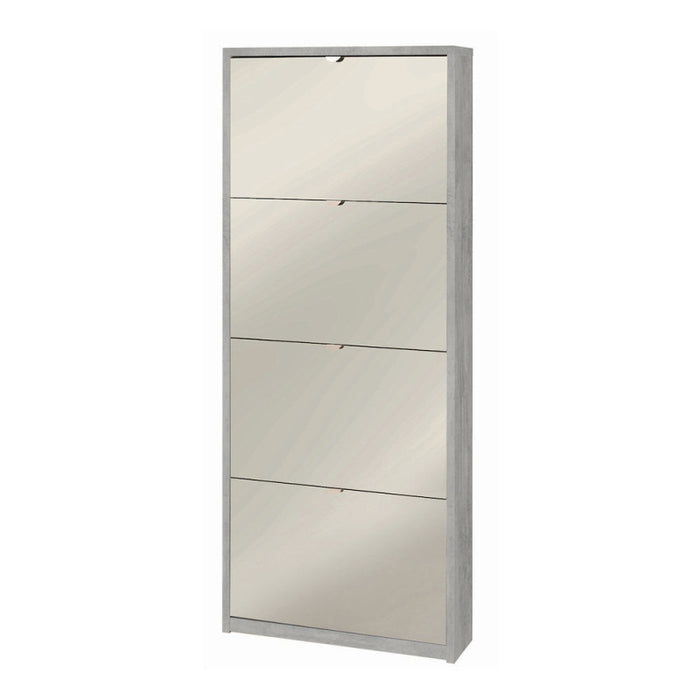 Scarpiera 4 Ante Specchio P18 Kit Cemento cm 63x18x154h - Sarmog