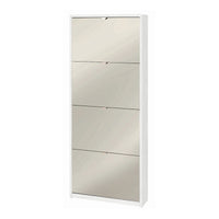 Scarpiera 4 Ante Specchio P18 Kit Ossido Bianco cm 63x18x154h - Sarmog