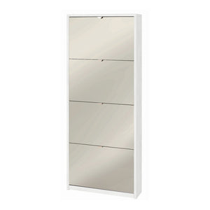 Scarpiera 4 Ante Specchio P18 Kit Ossido Bianco cm 63x18x154h - Sarmog