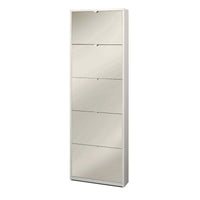 Scarpiera 5 Ante Specchio P18 Kit Ossido Bianco cm 63x18x190h - Sarmog