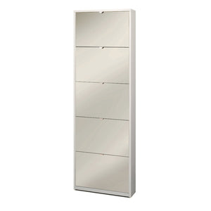 Scarpiera 5 Ante Specchio P18 Kit Ossido Bianco cm 63x18x190h - Sarmog