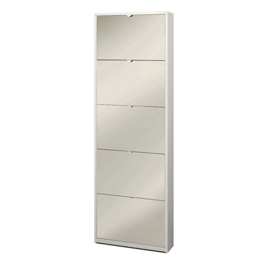 Scarpiera 5 Ante Specchio P18 Kit Ossido Bianco cm 63x18x190h - Sarmog