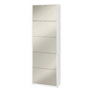Scarpiera 5 Ante Specchio P29 Kit Ossido Bianco cm 63x29x190h - Sarmog