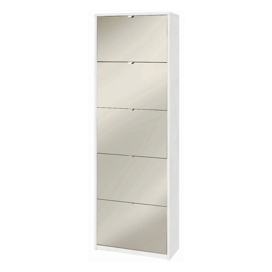 Scarpiera 5 Ante Specchio P29 Kit Ossido Bianco cm 63x29x190h - Sarmog