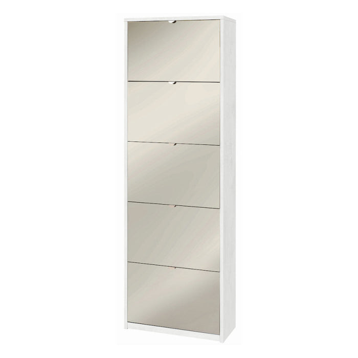 Scarpiera 5 Ante Specchio P29 Kit Ossido Bianco cm 63x29x190h - Sarmog
