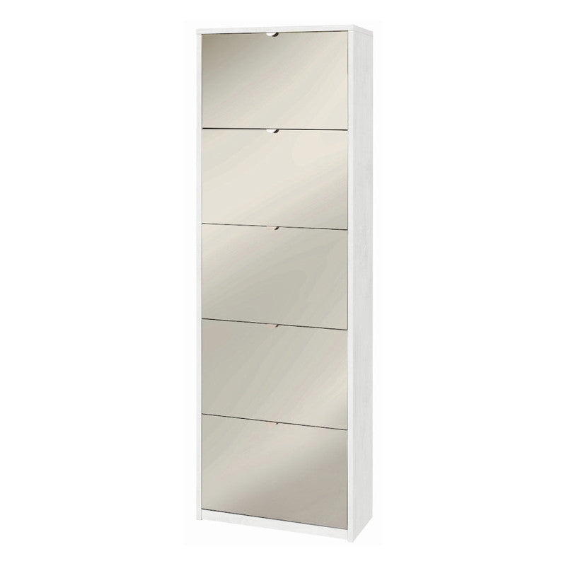 Scarpiera 5 Ante Specchio P29 Kit Ossido Bianco cm 63x29x190h - Sarmog