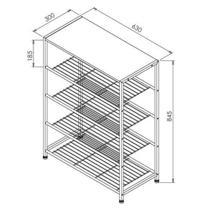 Scarpiera 5 Ripiani 
 Legno Truciolato Naturale /metallo Nr 63x30x83cm