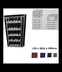 Scarpiera 5 Ripiani Salvaspazio Copertura Antipolvere 58x28x90cm Organizer         